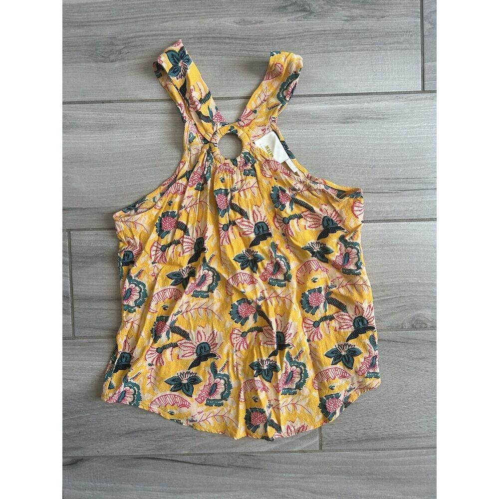 Anthropologie Maeve Floral Keyhole Racerback Tank